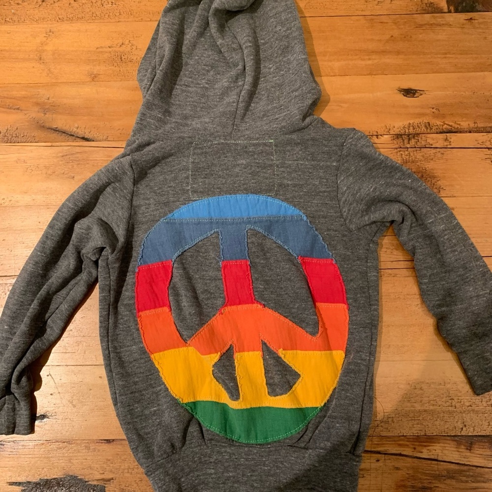 Aviator Nation grey zip up hoodie size 2T
